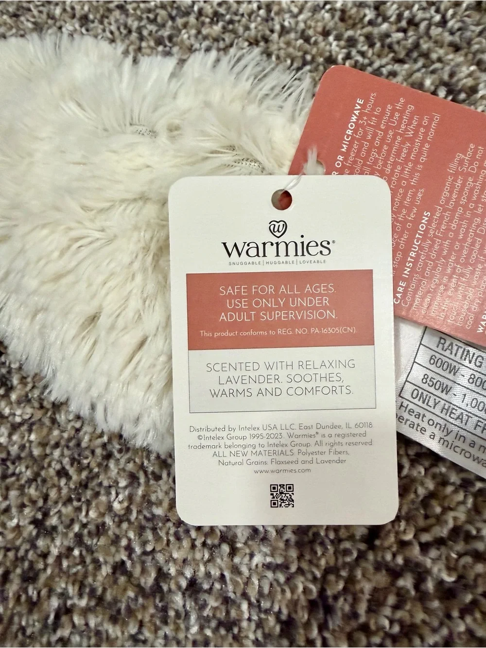 Warmies Plush Cream Faux Fur Sleep Mask